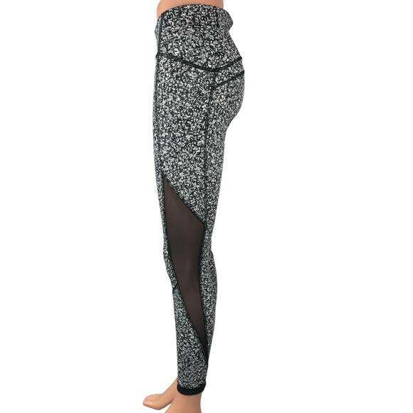 Lululemon Athletica Daisy Dust Alpine White Black Athletic Leggings Pants Size 6 - Picture 2 of 6